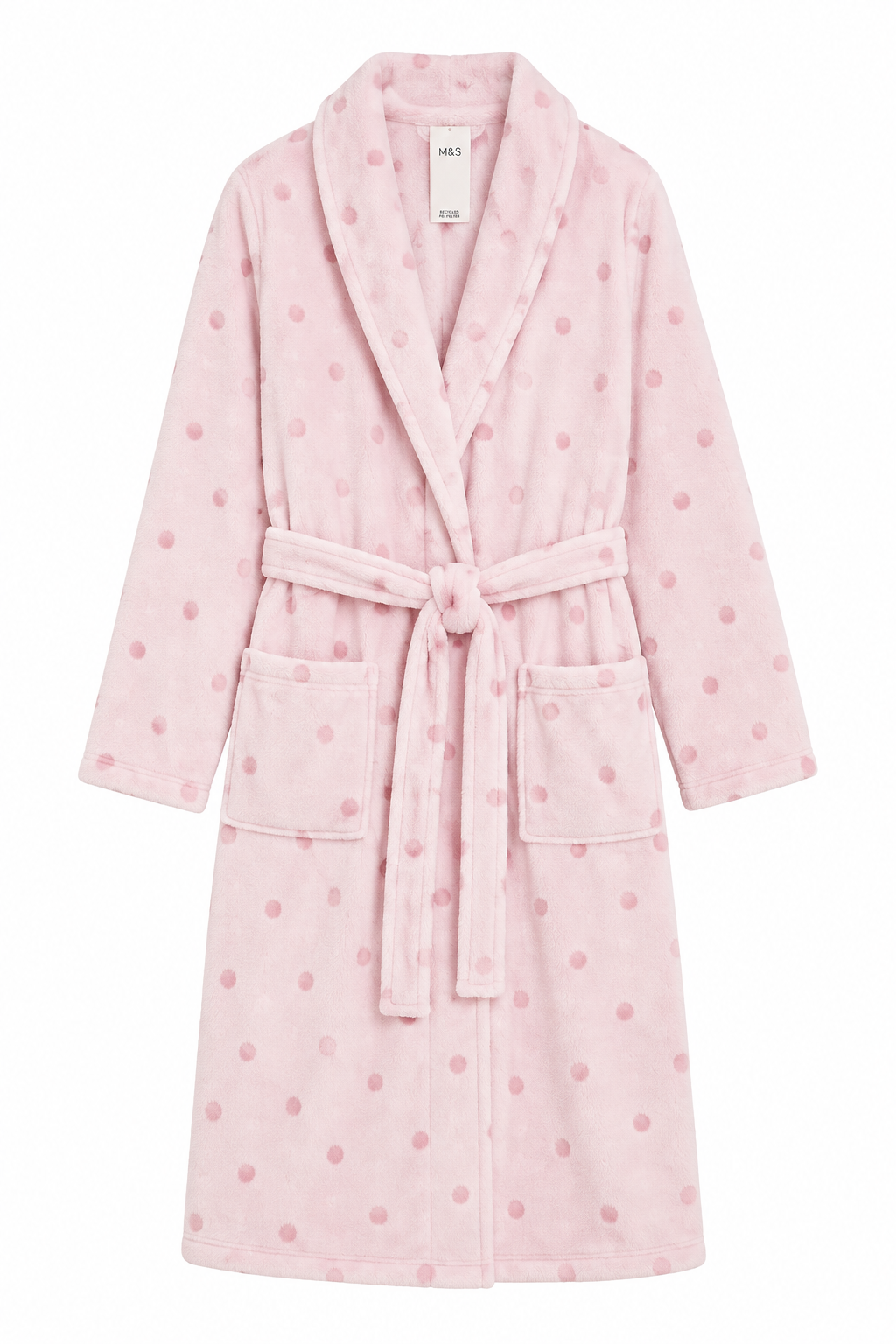 M&S Fleece Polka Dot Dressing Gown