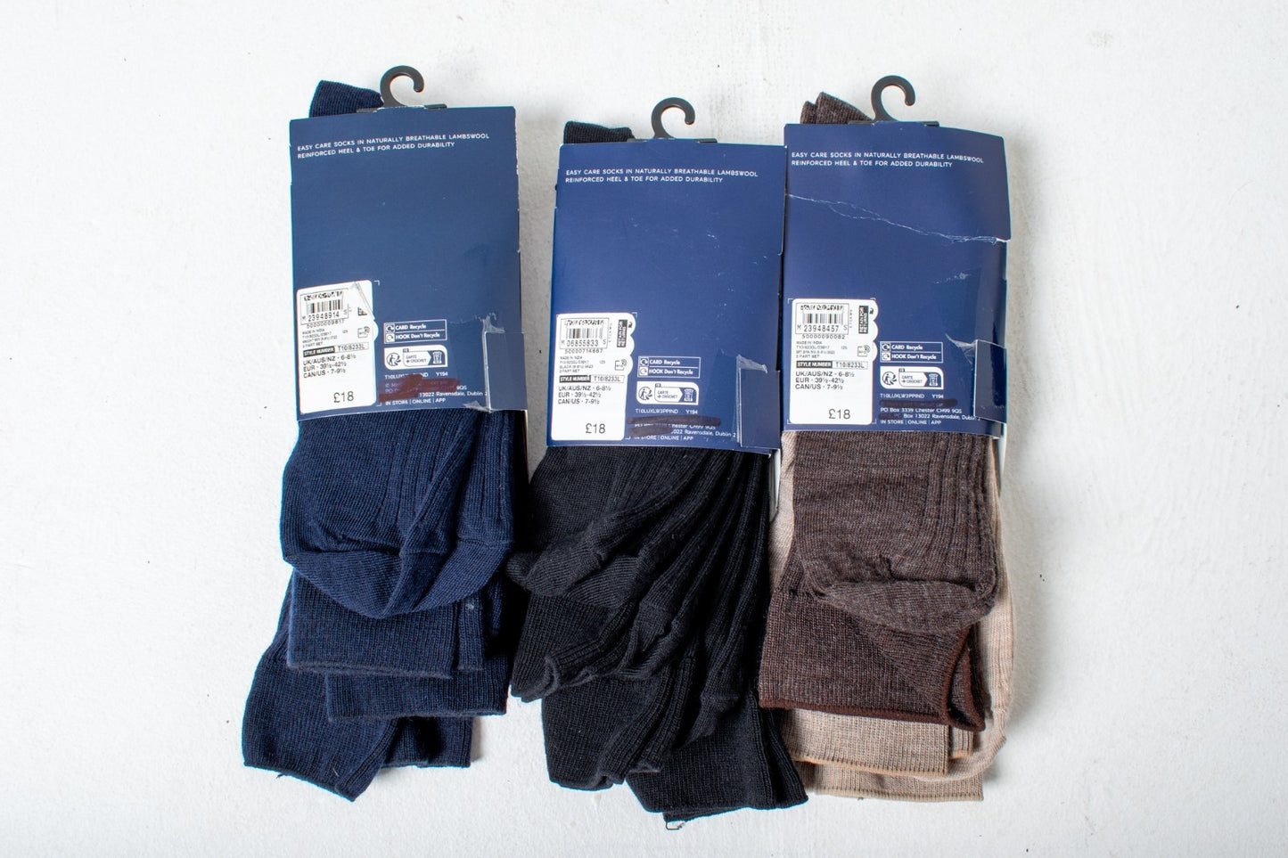 M&S Luxury 3pk Lambswool Rich Socks RRP £18