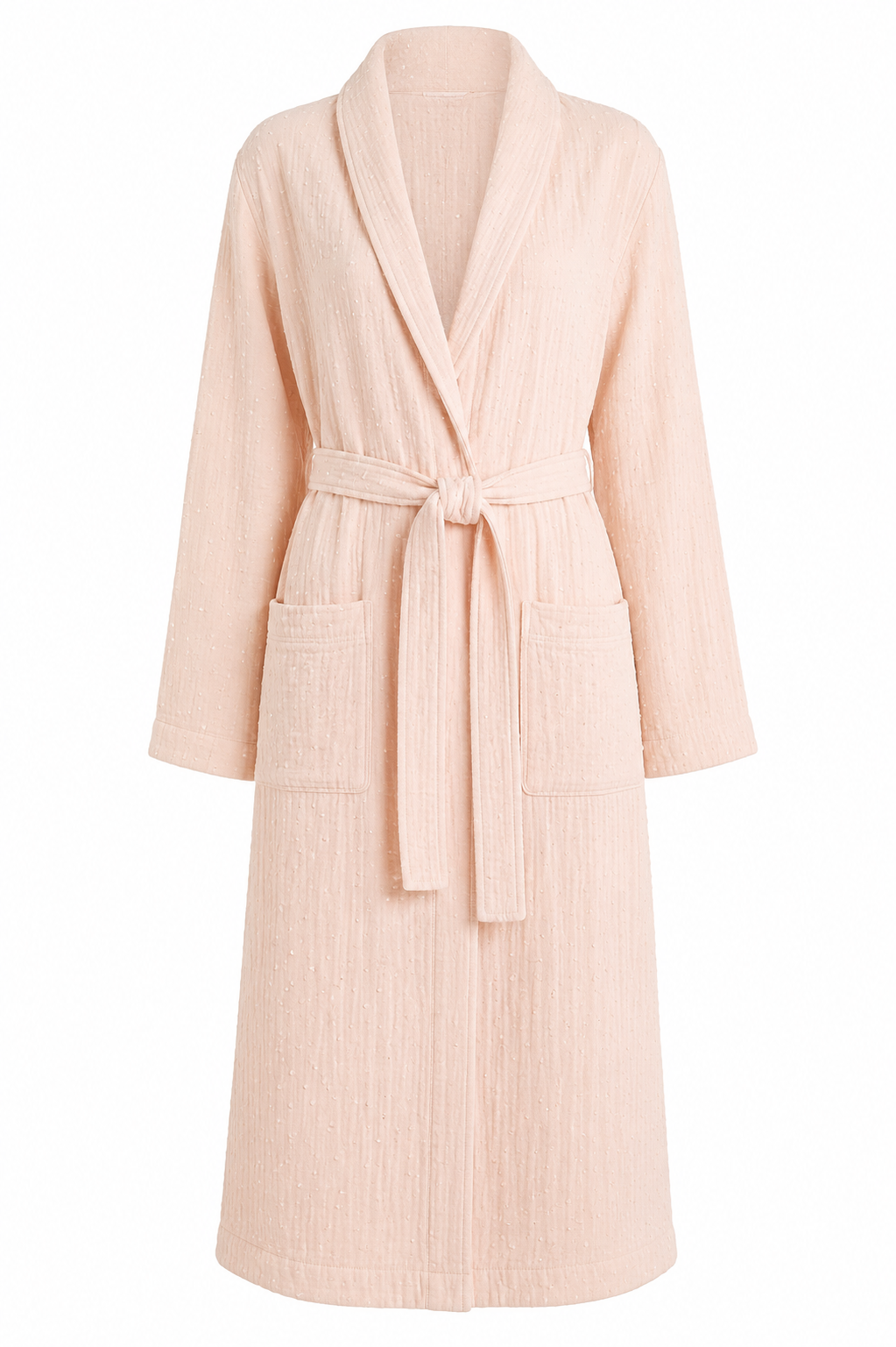 M&S Pure Cotton Muslin Dobby Dressing Gown