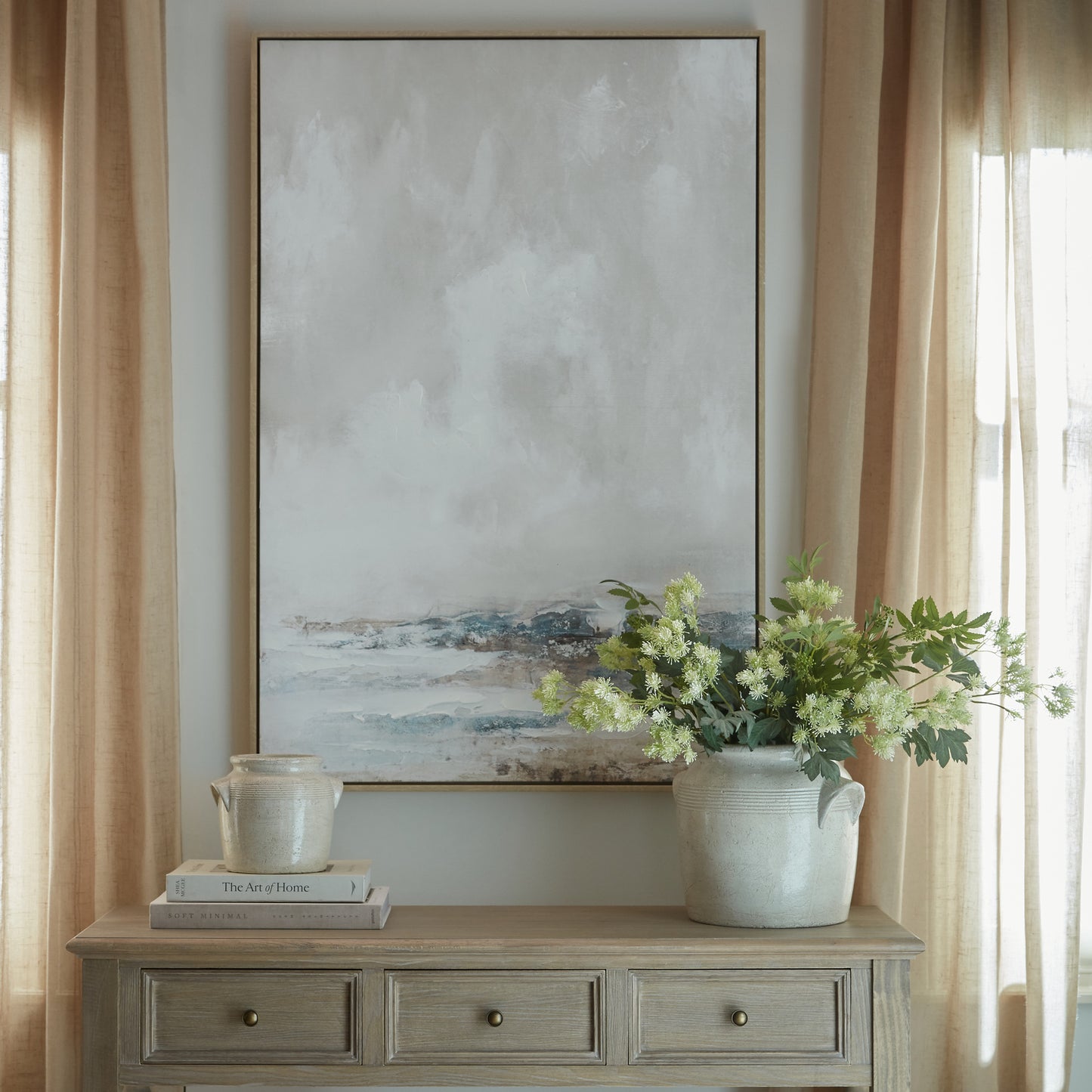 Veydra Hand-Painted Framed Canvas – 50 × 120cm