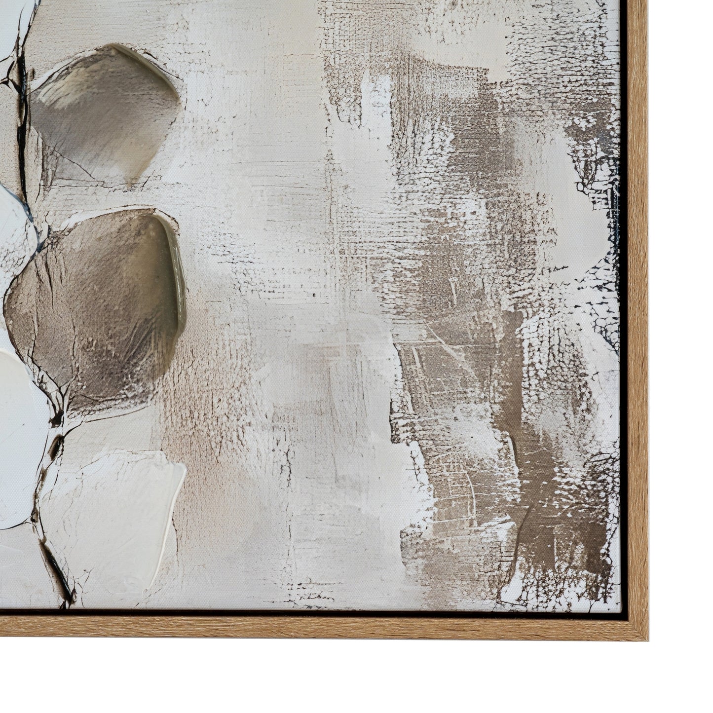 Mistora Hand-Painted Botanical Framed Canvas – 80 × 80cm