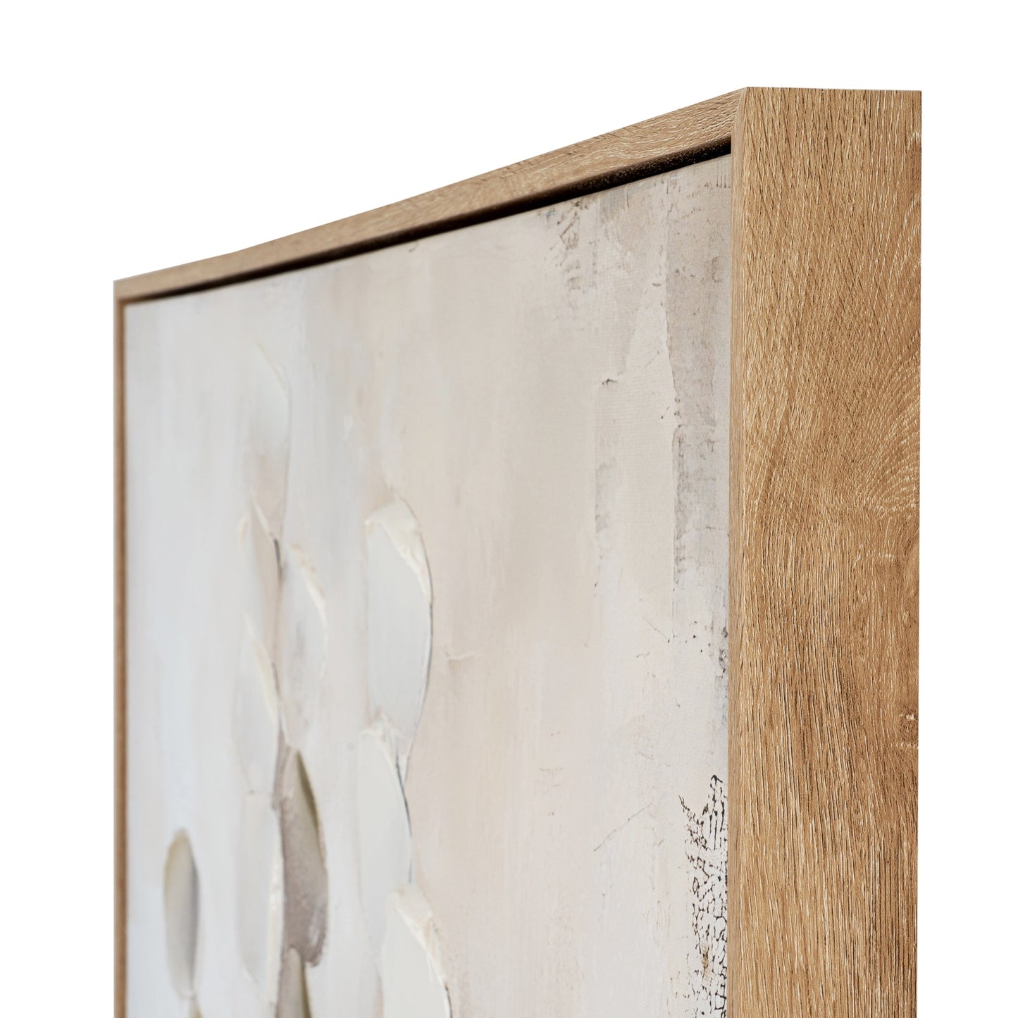 Mistora Hand-Painted Botanical Framed Canvas – 80 × 80cm
