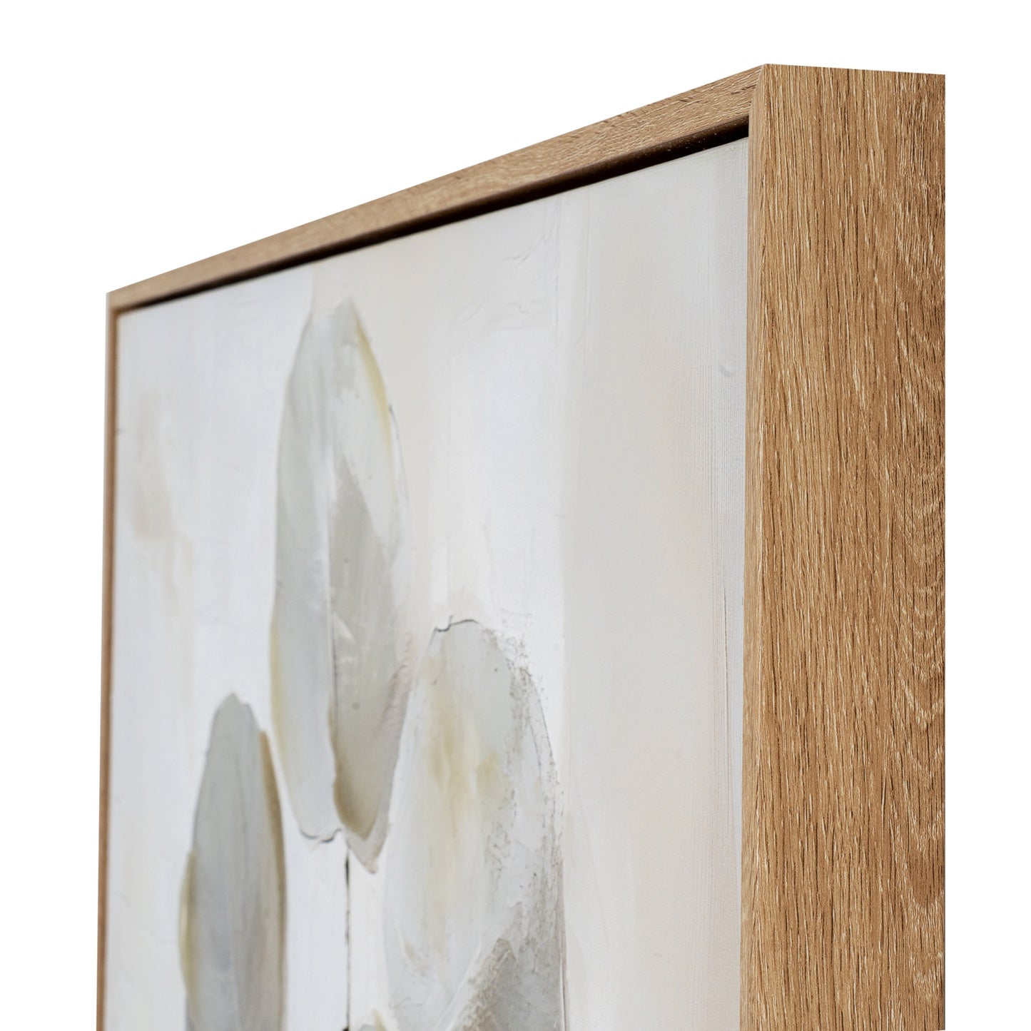 Silvra Hand-Painted Floral Framed Canvas – 80 × 80cm