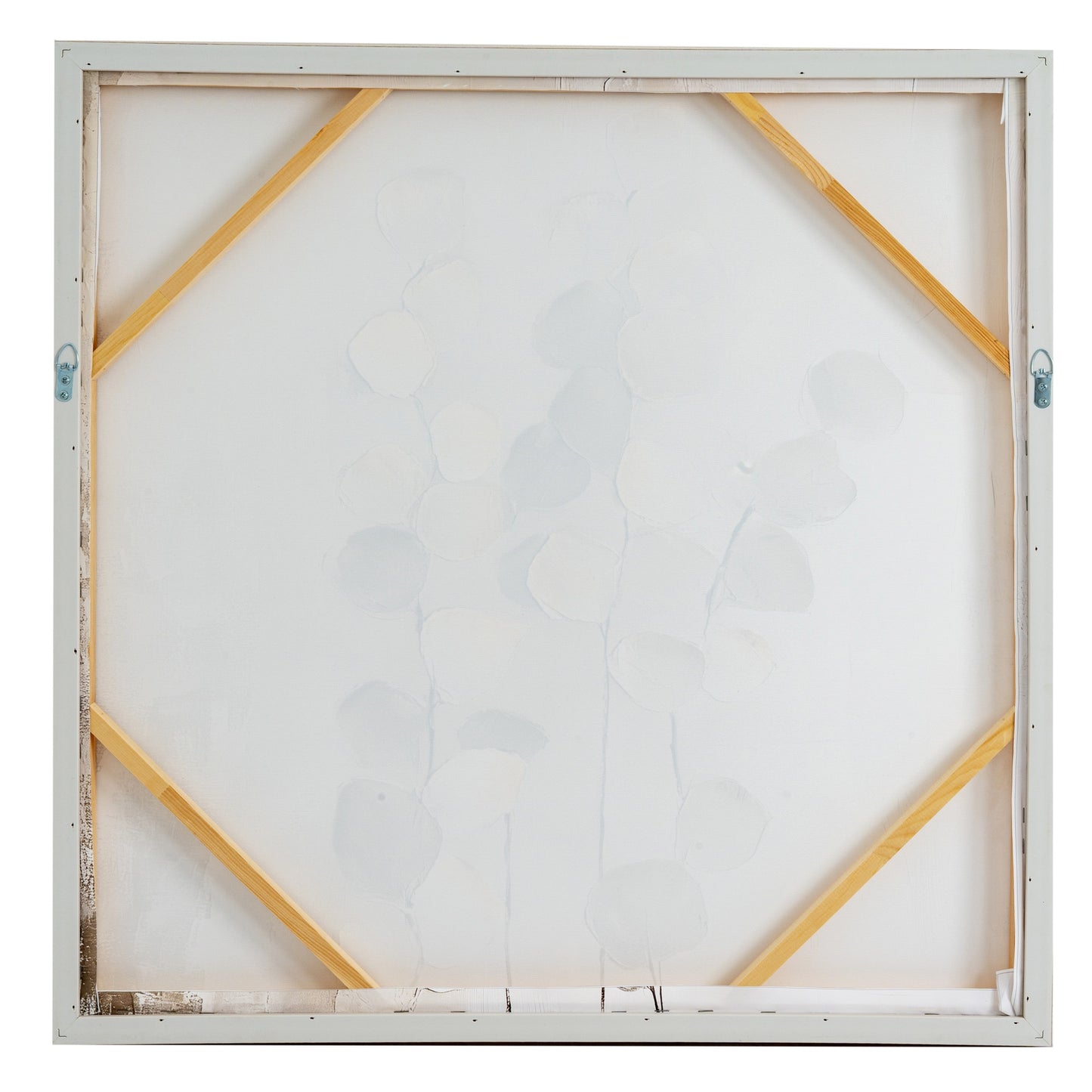 Silvra Hand-Painted Floral Framed Canvas – 80 × 80cm