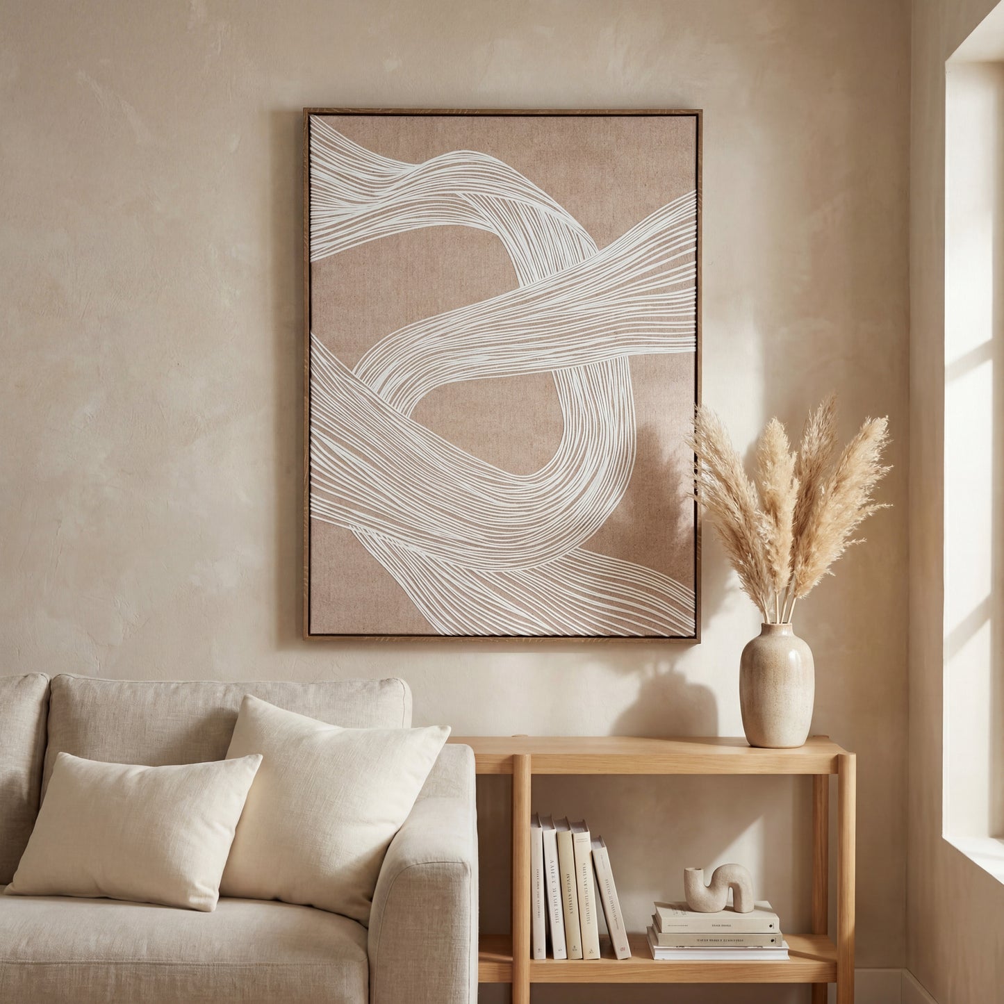 Clayre Abstract Line Art Framed Canvas – 60 × 80cm