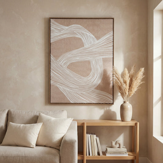 Clayre Abstract Line Art Framed Canvas – 60 × 80cm