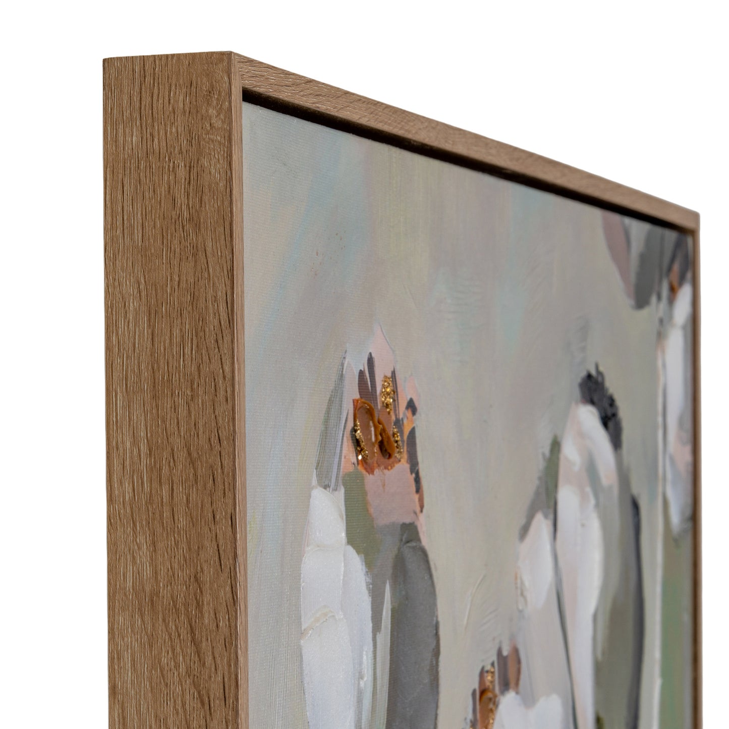 Poppy Heads Hand-Painted Framed Canvas – 120 × 80cm
