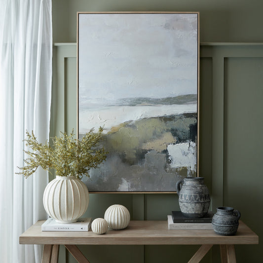 Hillside View Hand-Painted Framed Canvas – 80 × 120cm