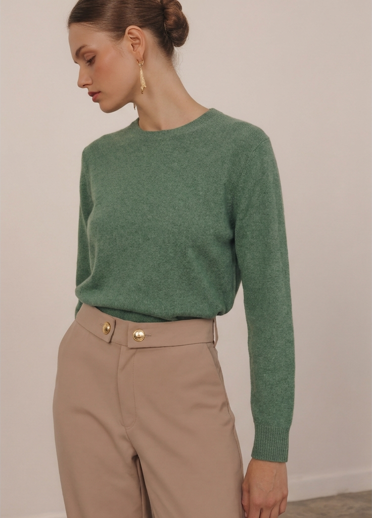 M&S Autograph Pure Cashmere Green Marl Jumper