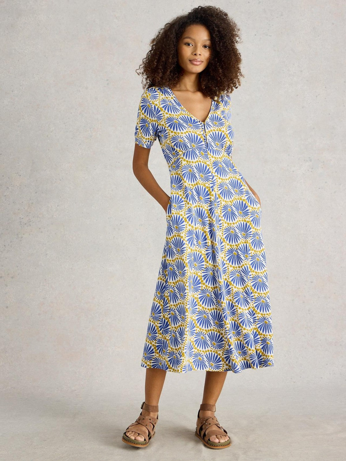 Ex White Stuff Megan Midi Dress Jersey