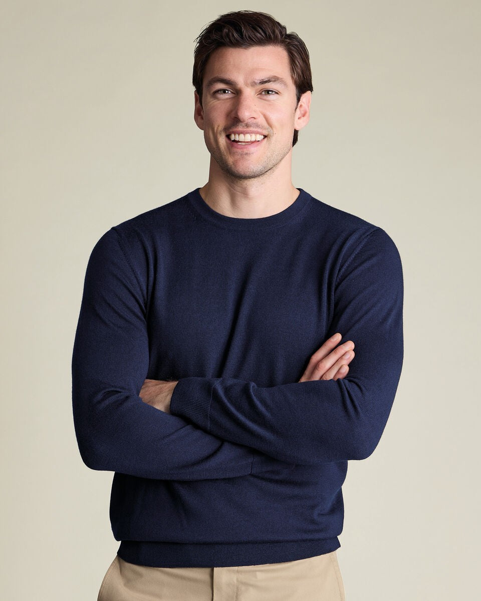 Charles Tyrwhitt Pure Merino Wool Crew Neck Jumper RRP £79.95