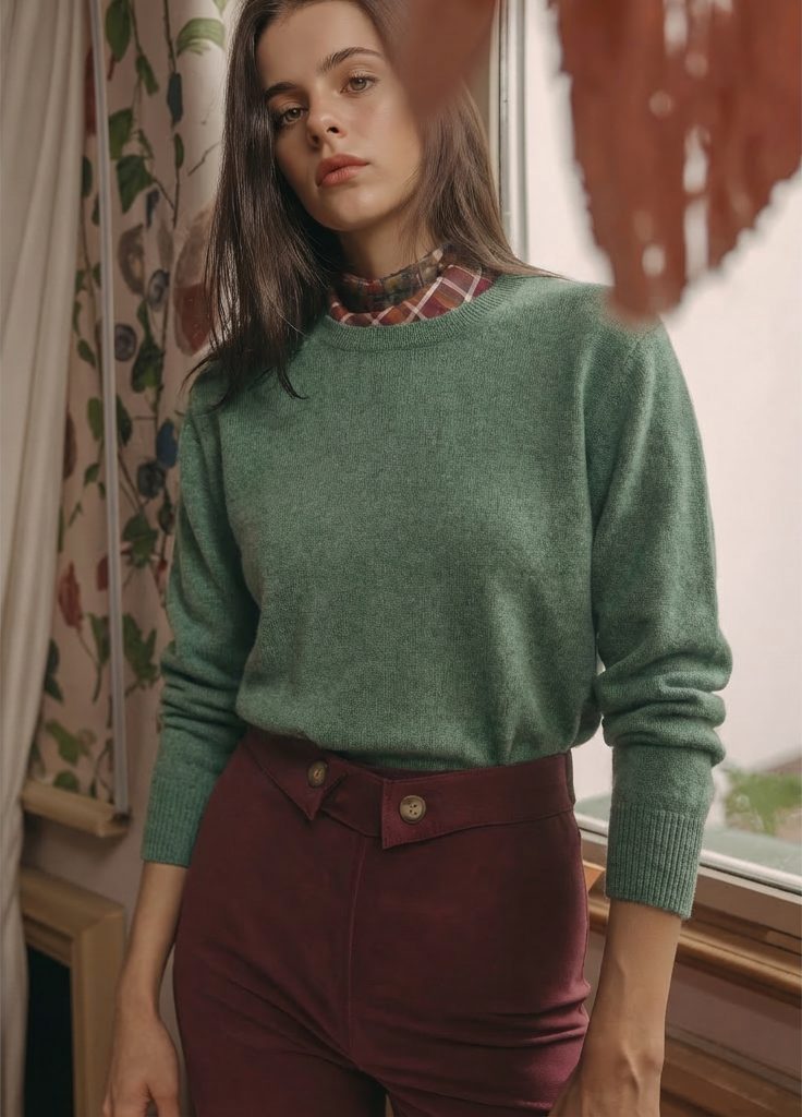 M&S Autograph Pure Cashmere Green Marl Jumper