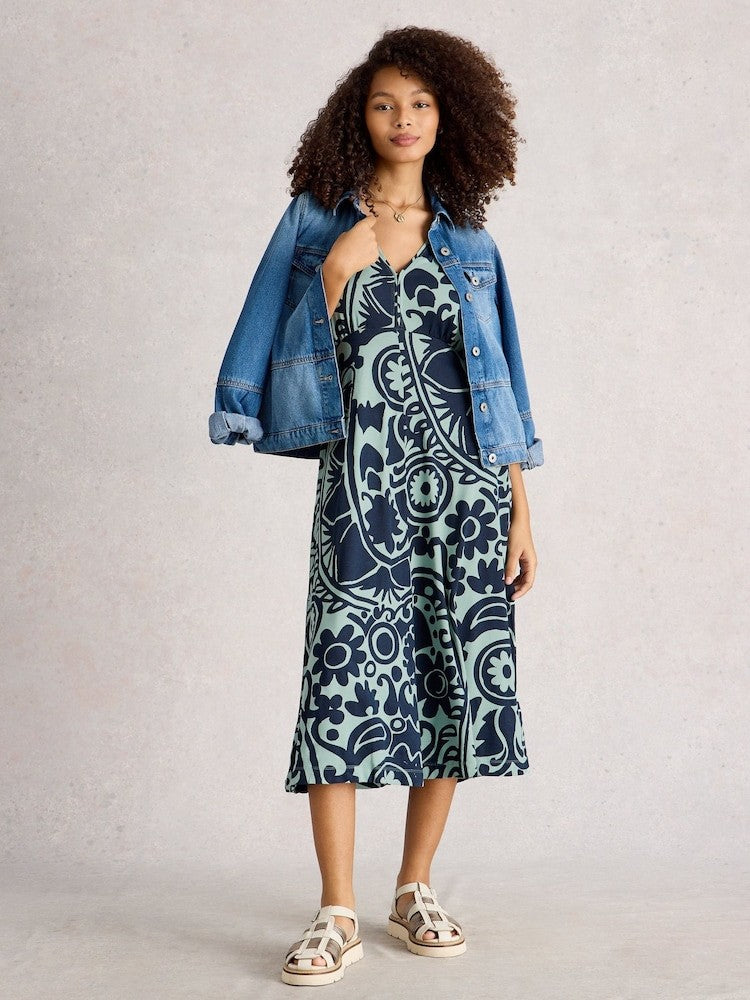 Ex White Stuff Megan Midi Dress Jersey