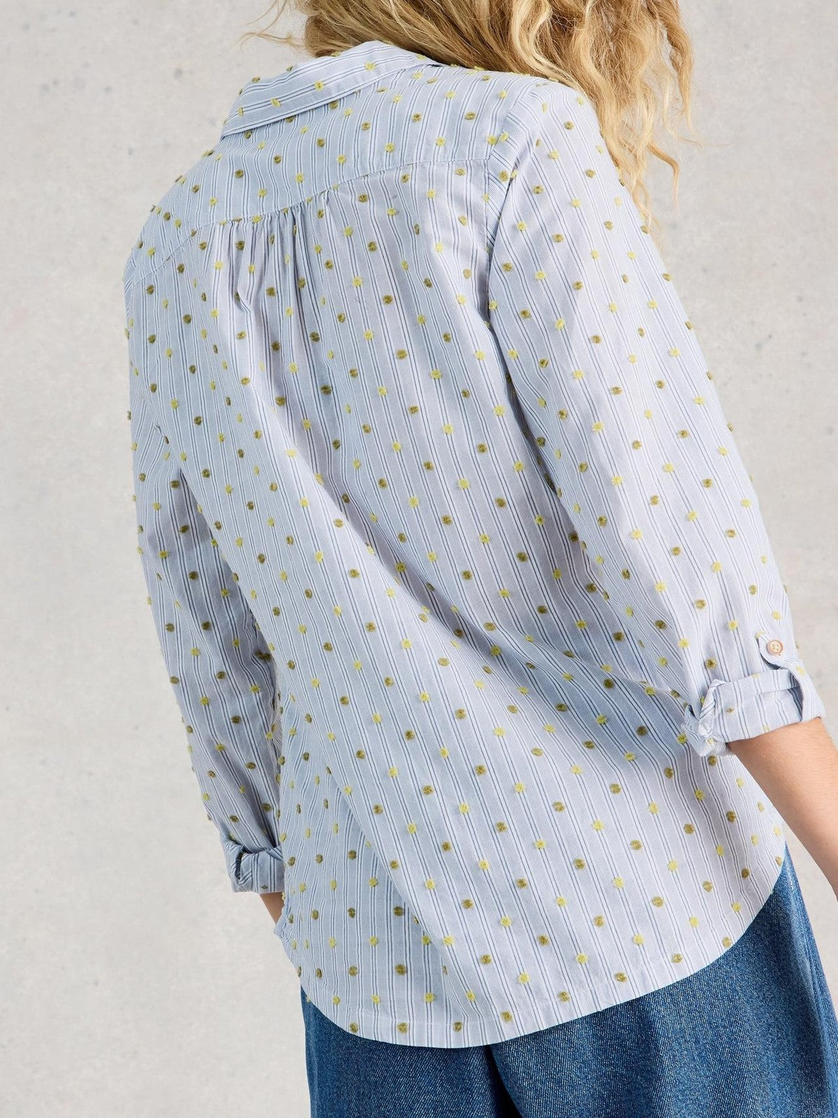 White StuffSophie Collared Organic Cotton Long Sleeve Shirt