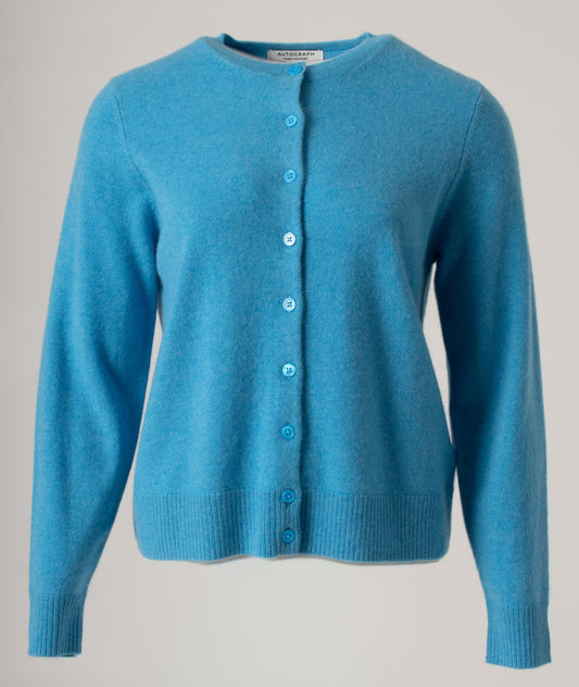 M&S Autograph Pure Cashmere Turquoise Cardigan
