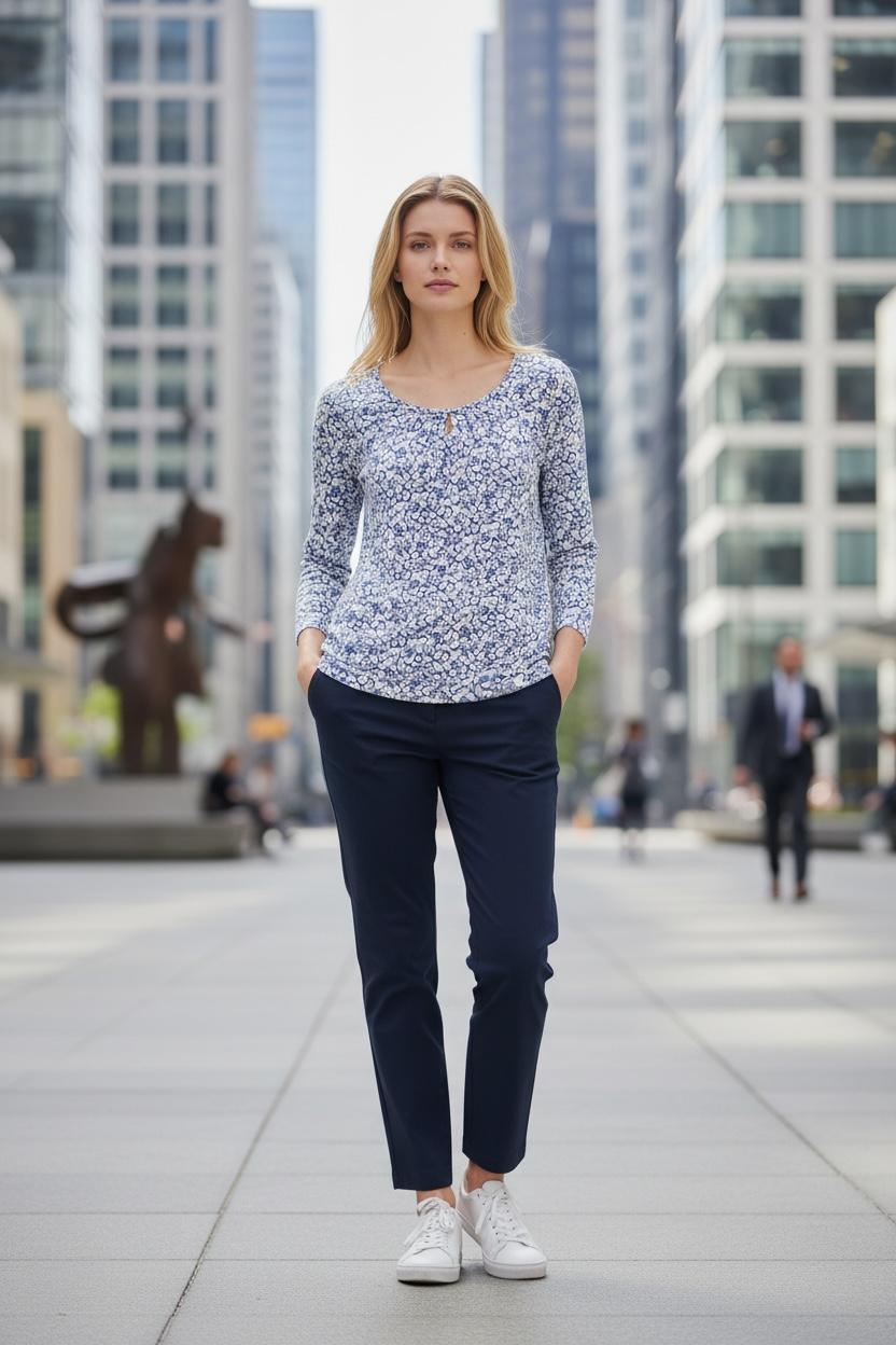 Ex Seasalt Appletree 3/4 Sleeve Top