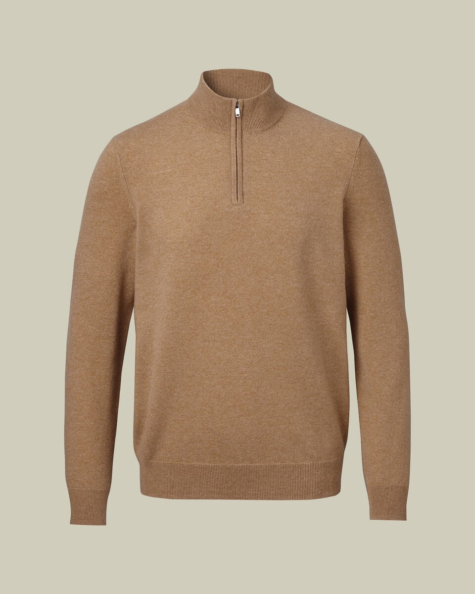Charles Tyrwhitt Pure Cashmere Quarter Zip Jumper RRP £179
