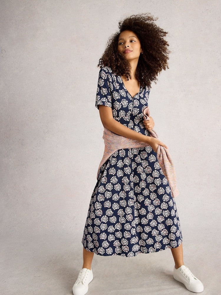 Ex White Stuff Megan Midi Dress Jersey