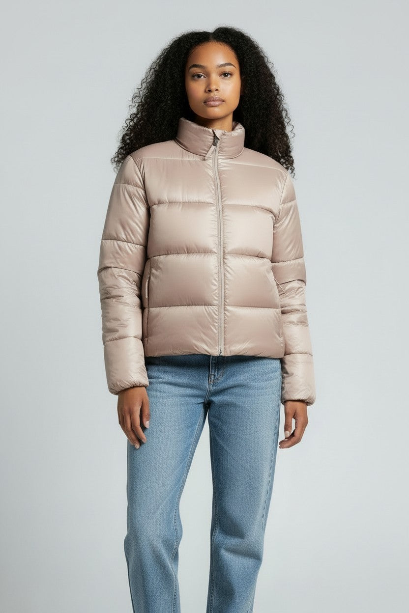 M&S Goodmove Stormwear™ Metallic Cropped Puffer Jacket