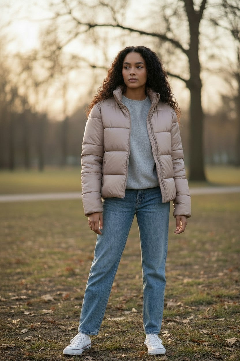 M&S Goodmove Stormwear™ Metallic Cropped Puffer Jacket