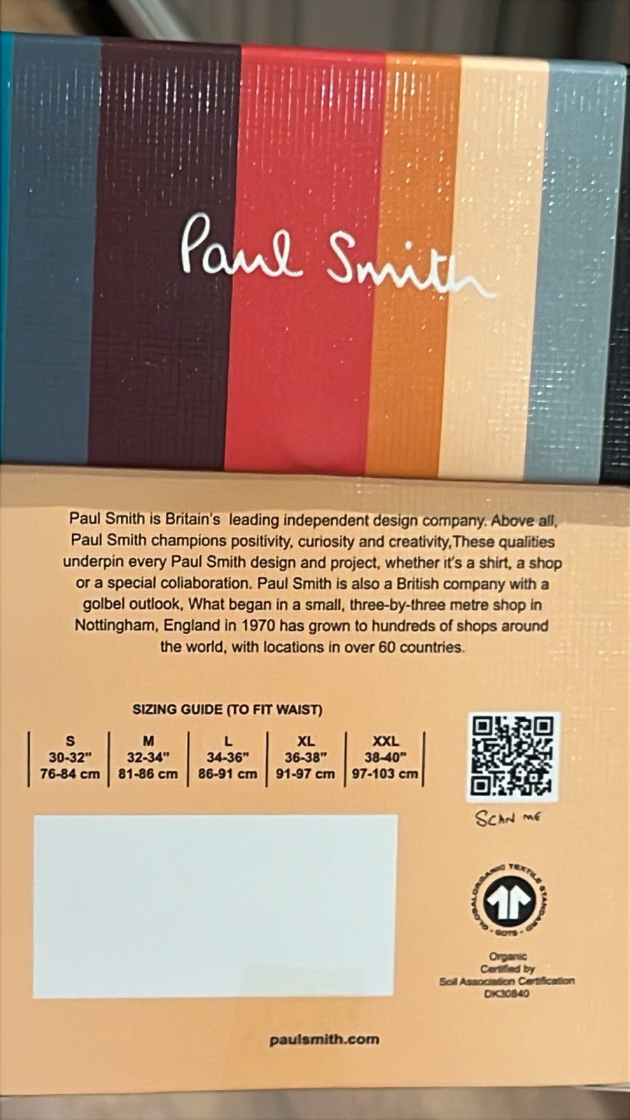 Paul Smith 3 Pack Organic Cotton Boxers Sizes S-2XL RRP