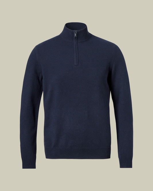 Charles Tyrwhitt Pure Cashmere Quarter Zip Jumper RRP £179