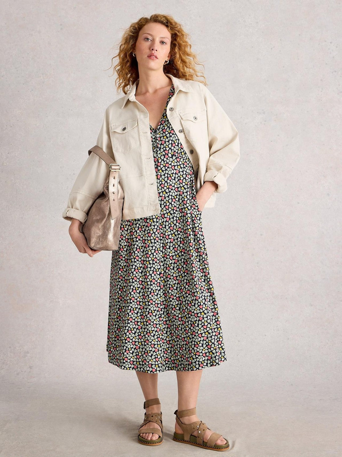 Ex White Stuff Megan Midi Dress Jersey
