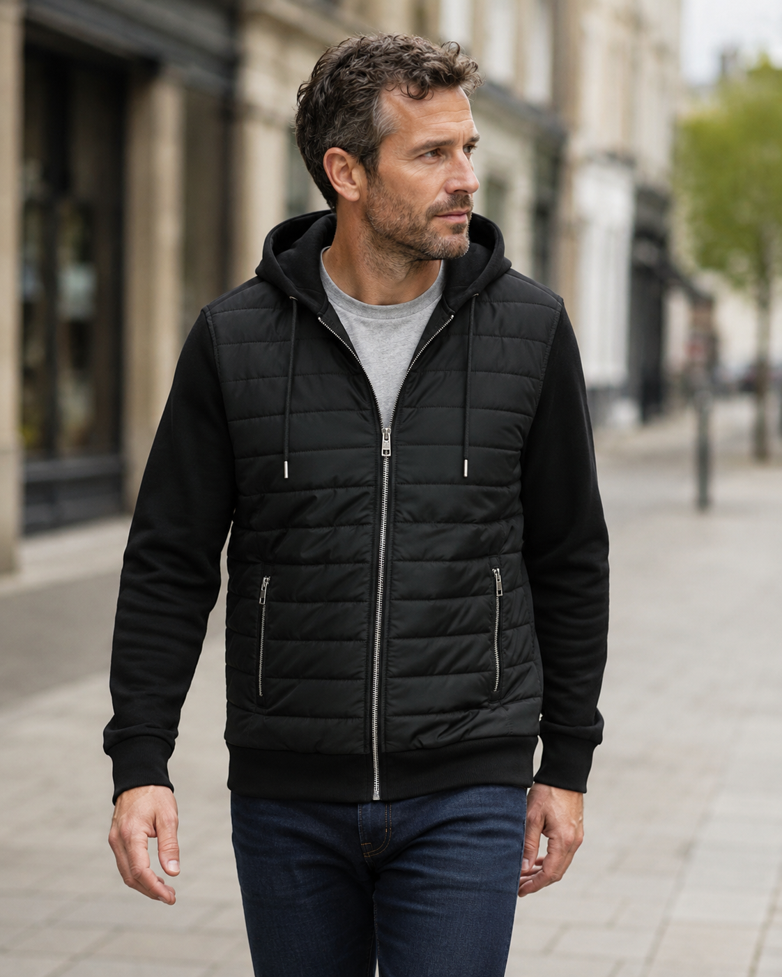 M&S Autgograph Cotton Rich Zip Up Hooded Jacket with Stormwear