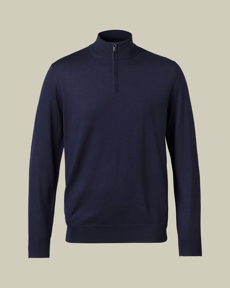 Charles Tyrwhitt Men's Quarter Zip Jumper – RRP £79.95