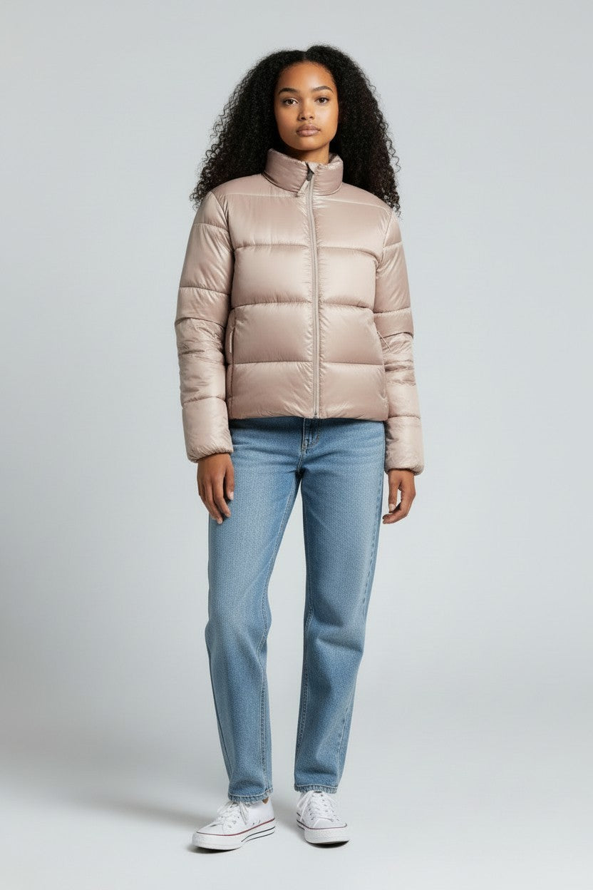 M&S Goodmove Stormwear™ Metallic Cropped Puffer Jacket
