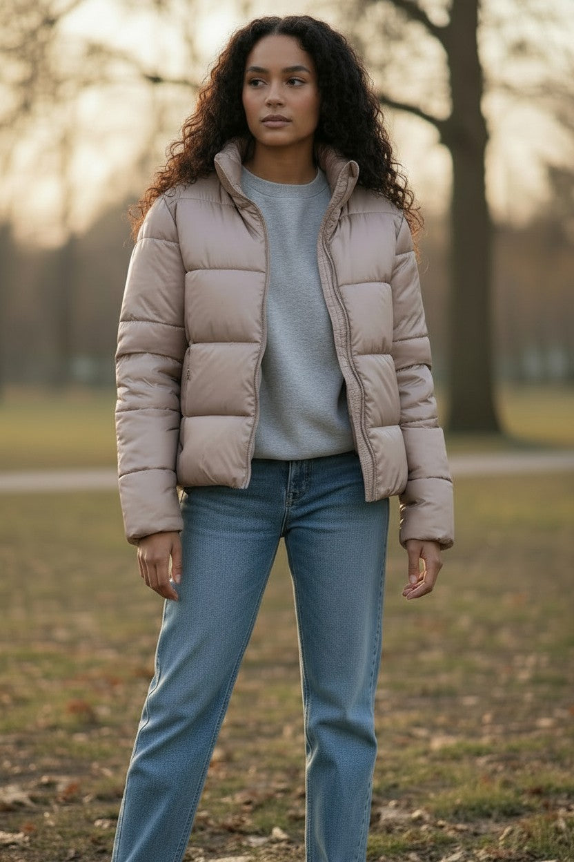 M&S Goodmove Stormwear™ Metallic Cropped Puffer Jacket