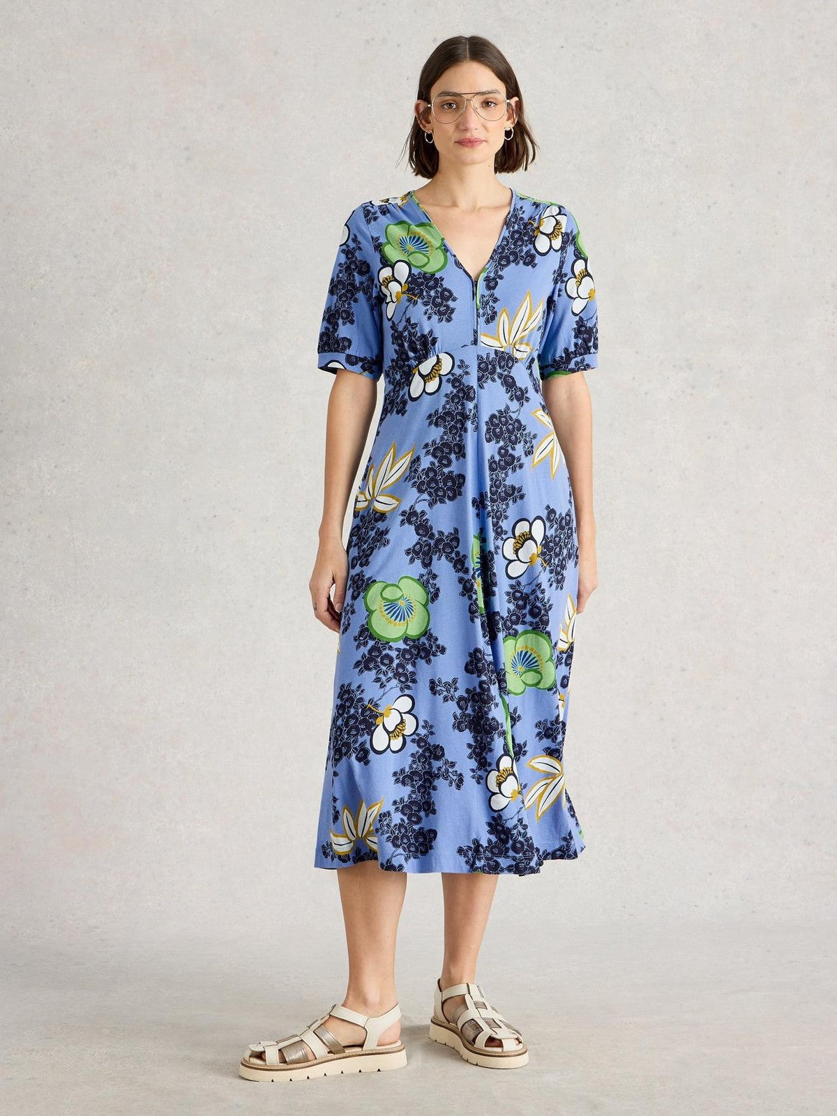 Ex White Stuff Megan Midi Dress Jersey