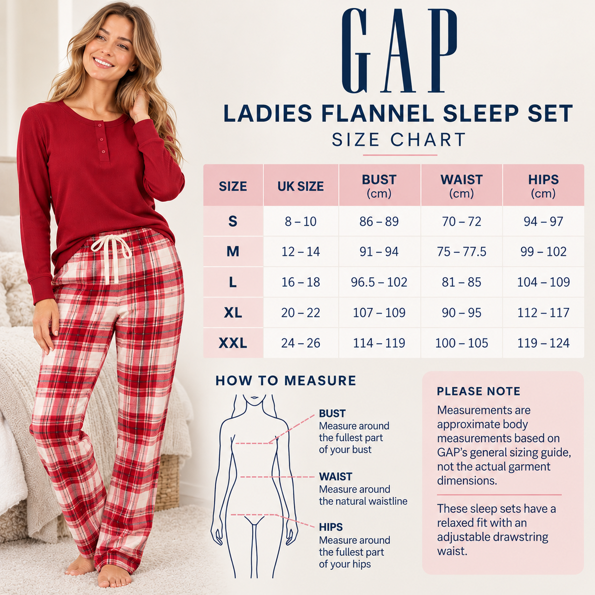 Gap Ladies Flannel Sleep Set 