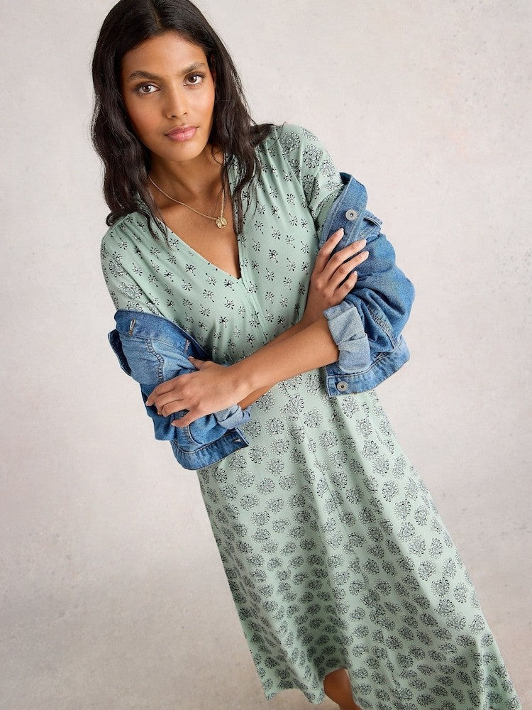 Ex White Stuff Megan Midi Dress Jersey