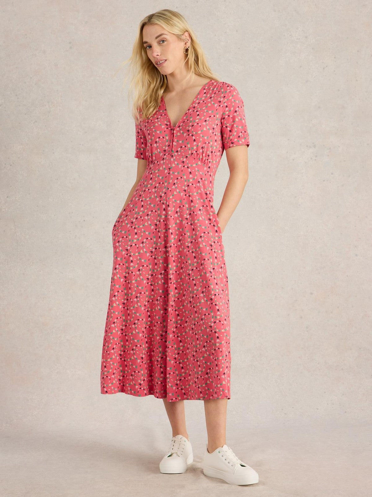 Ex White Stuff Megan Midi Dress Jersey
