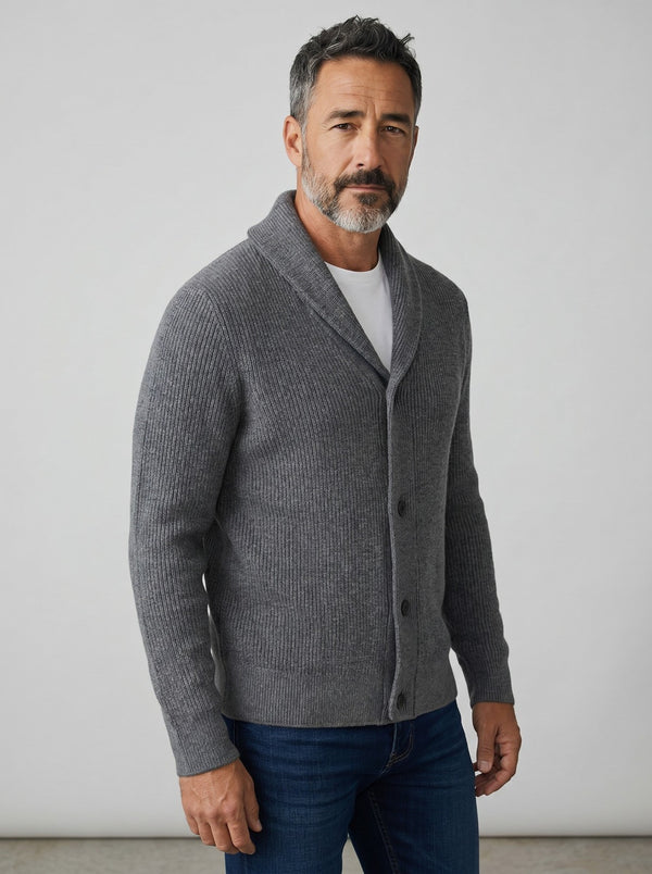 Ex M&S Air-Yarn Waffle Knit Shawl Neck Cardigan