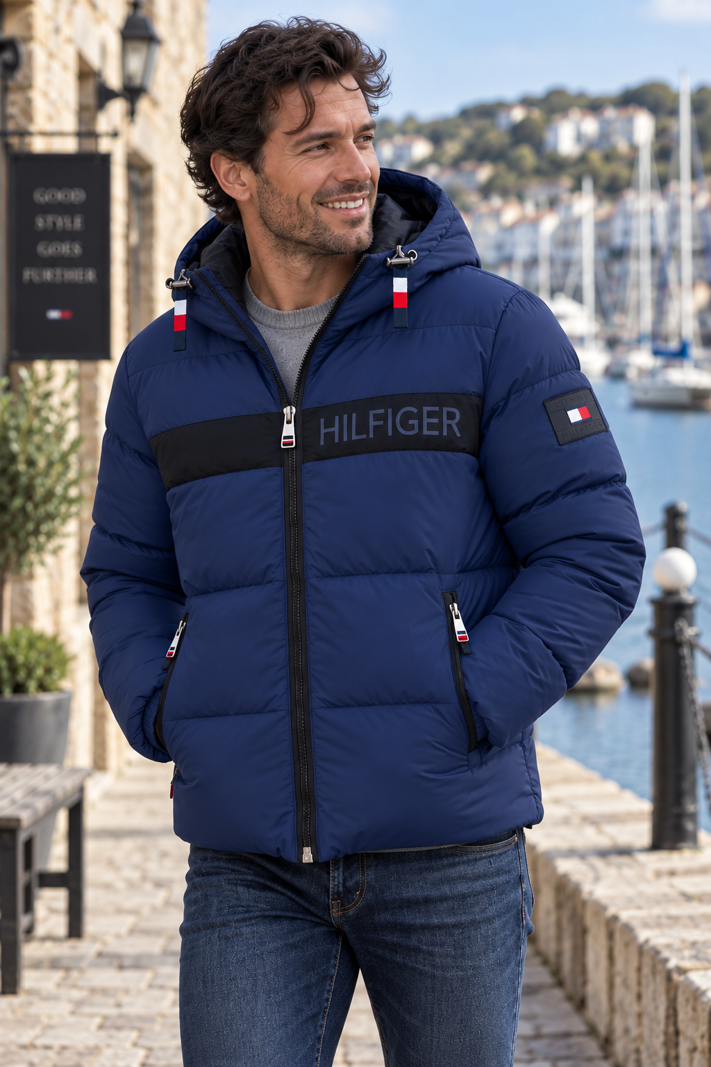 Tommy Hilfiger Men’s Breathable & Water Resistant Hooded Puffer Jacket