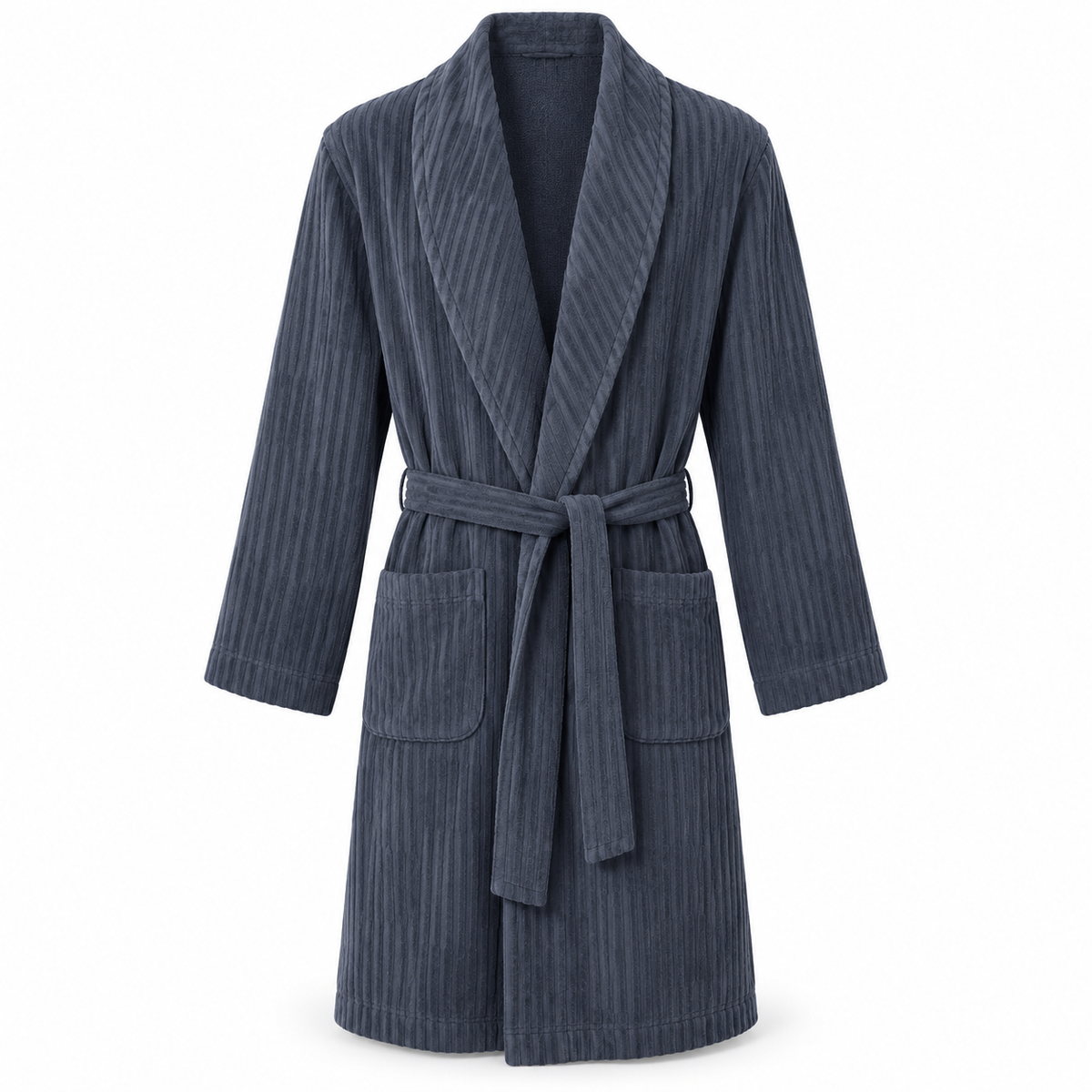 M&S Autograph Men’s Pure Cotton Textured Dressing Gown – Navy Mix – RRP £60