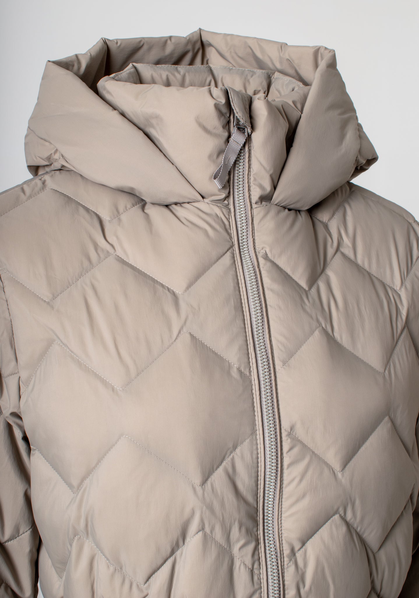 Feather & Down Quilted Hooded Puffer Jacket