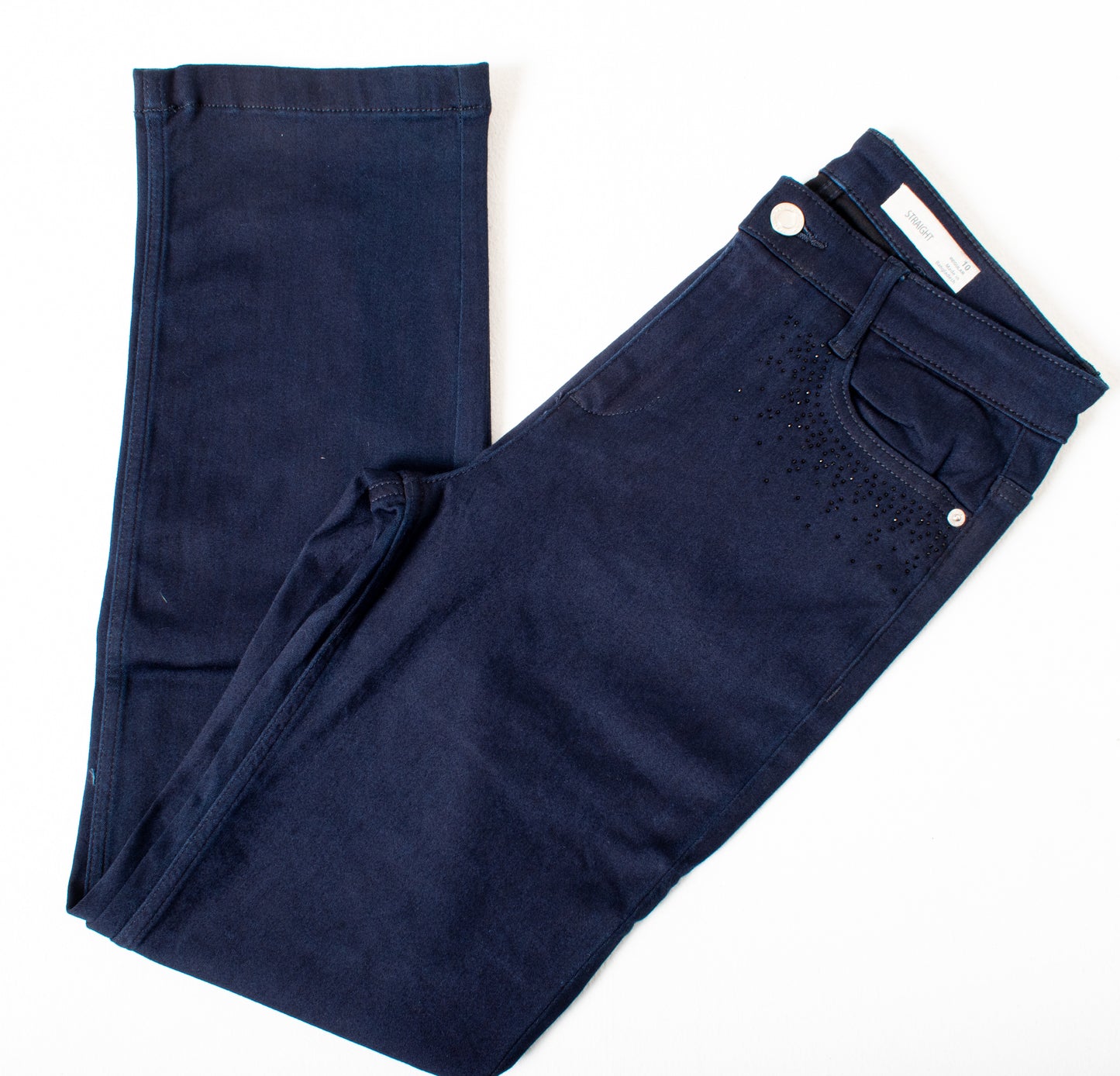 Embellished Straight Leg Jeans with Stretch