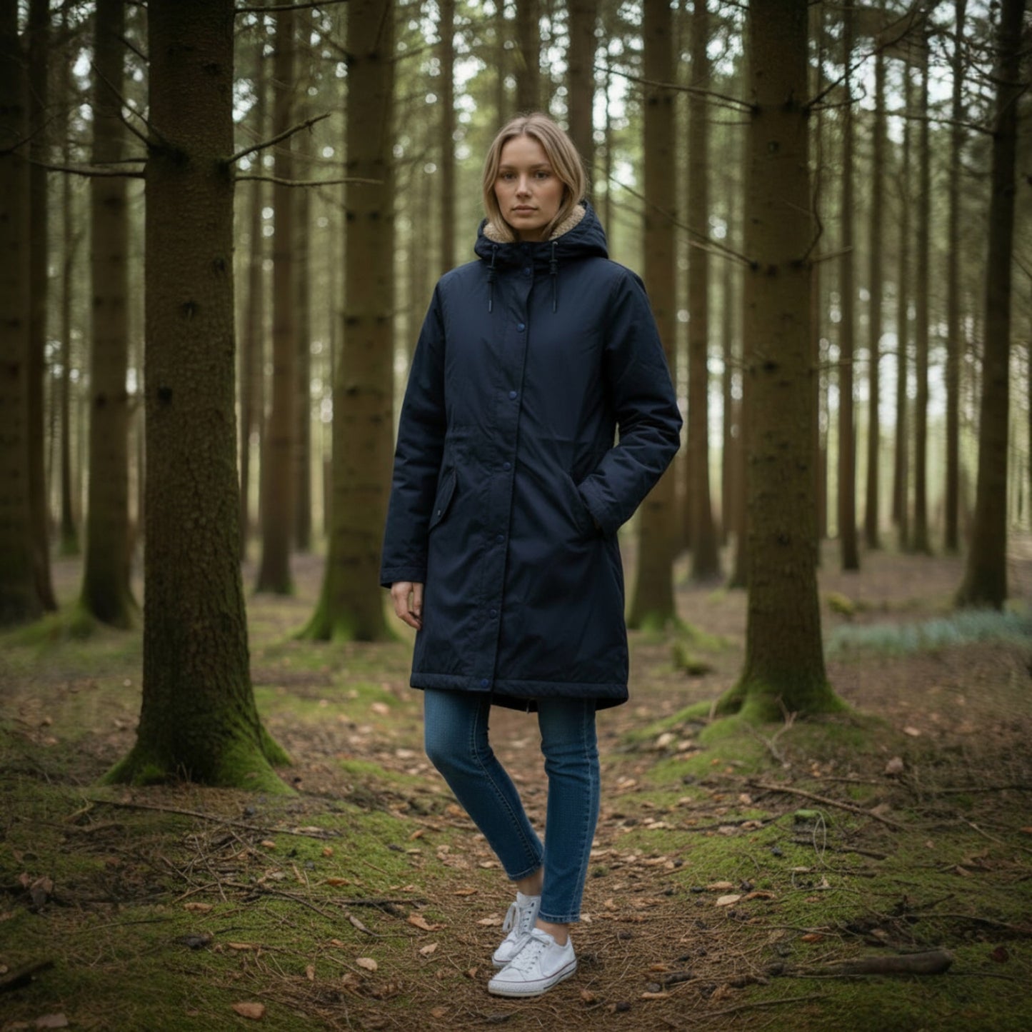 Ex Seasalt Plant Hunter Waterproof Coat in Navy Blue