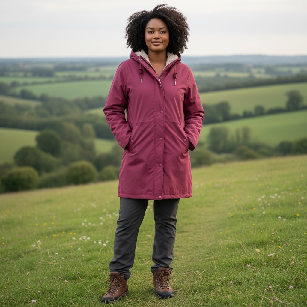 Ex Seasalt Plant Hunter Waterproof Coat in Raspberry