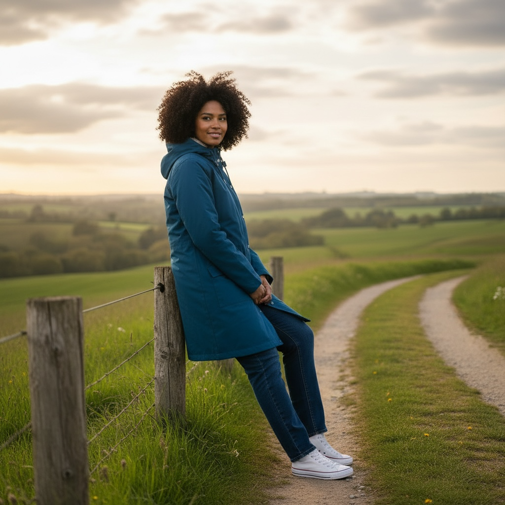 Ex Seasalt Plant Hunter Coat in Petrol Blue
