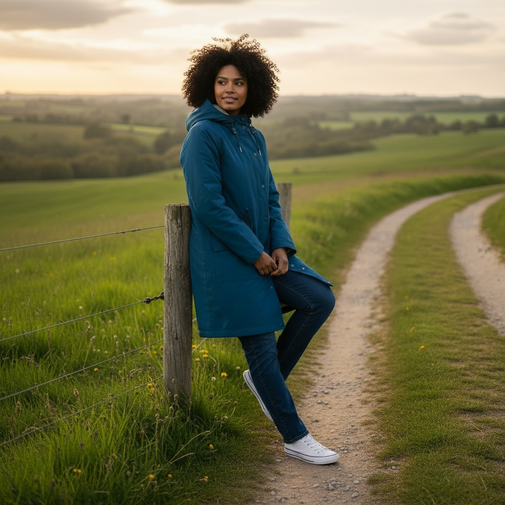 Ex Seasalt Plant Hunter Coat in Petrol Blue