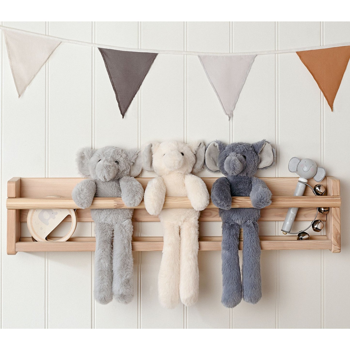 Ellie The Plush Long Leg Cream Elephant 35 cm