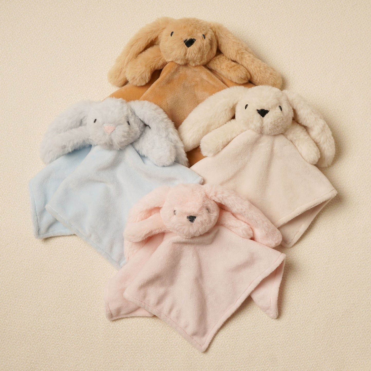 Softies Baby Comforter - Talia - White Two Side Short Plush 27cm x 27cm