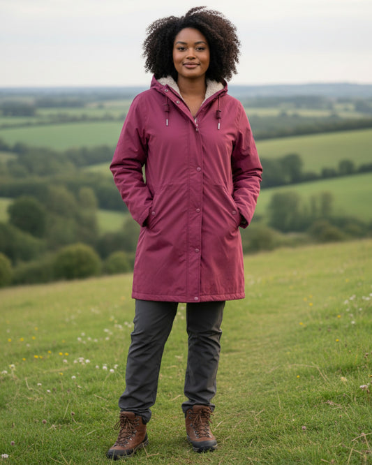 Ex Seasalt Plant Hunter Waterproof Coat in Raspberry
