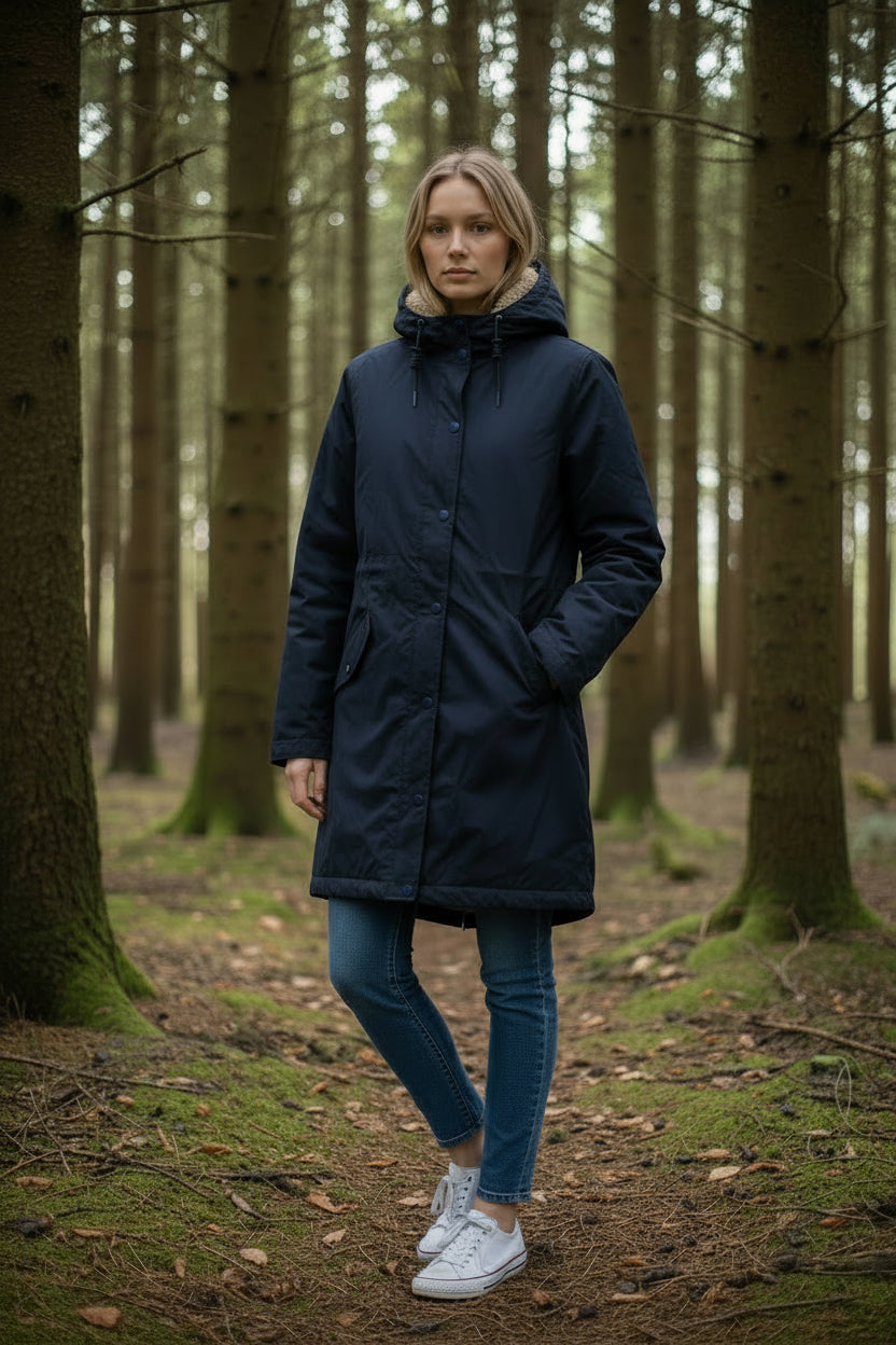 Ex Seasalt Plant Hunter Waterproof Coat in Navy Blue