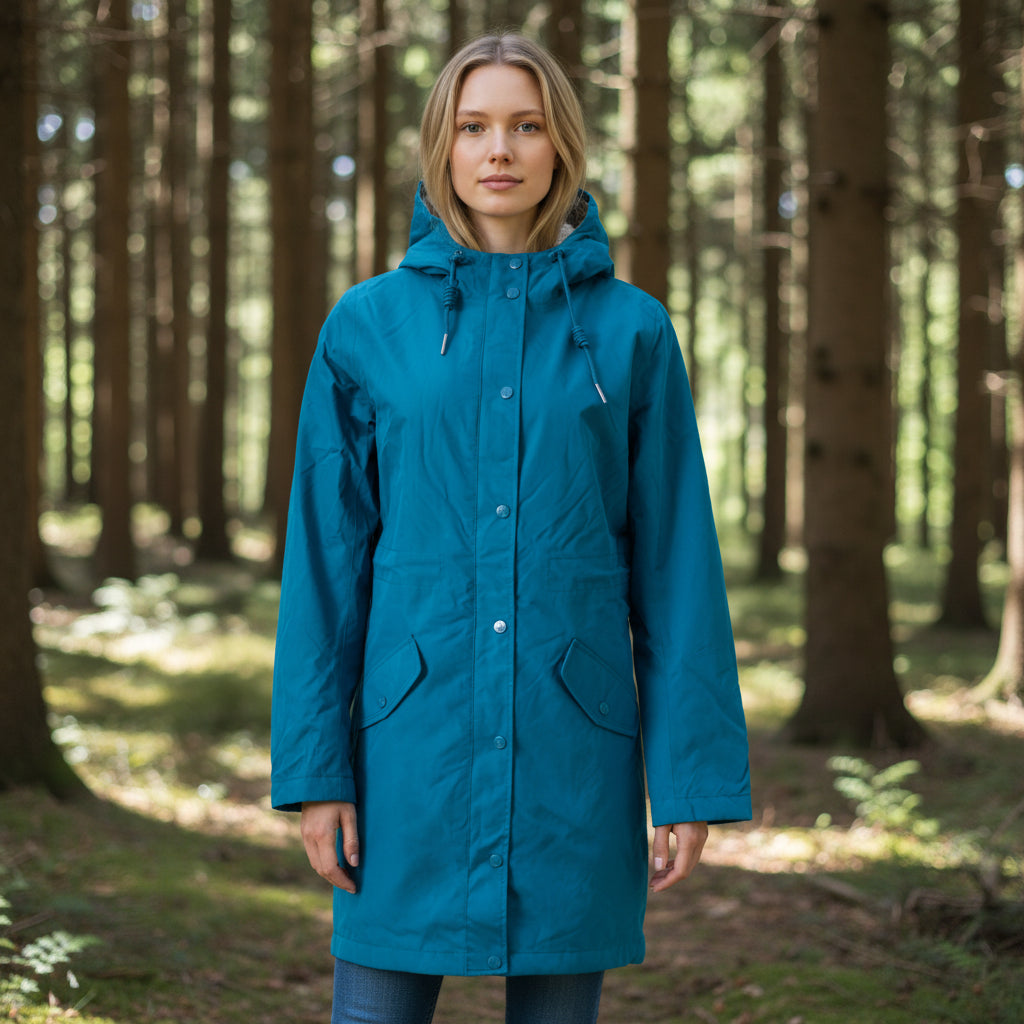 Ex Seasalt Plant Hunter Waterproof Coat in Turquoise