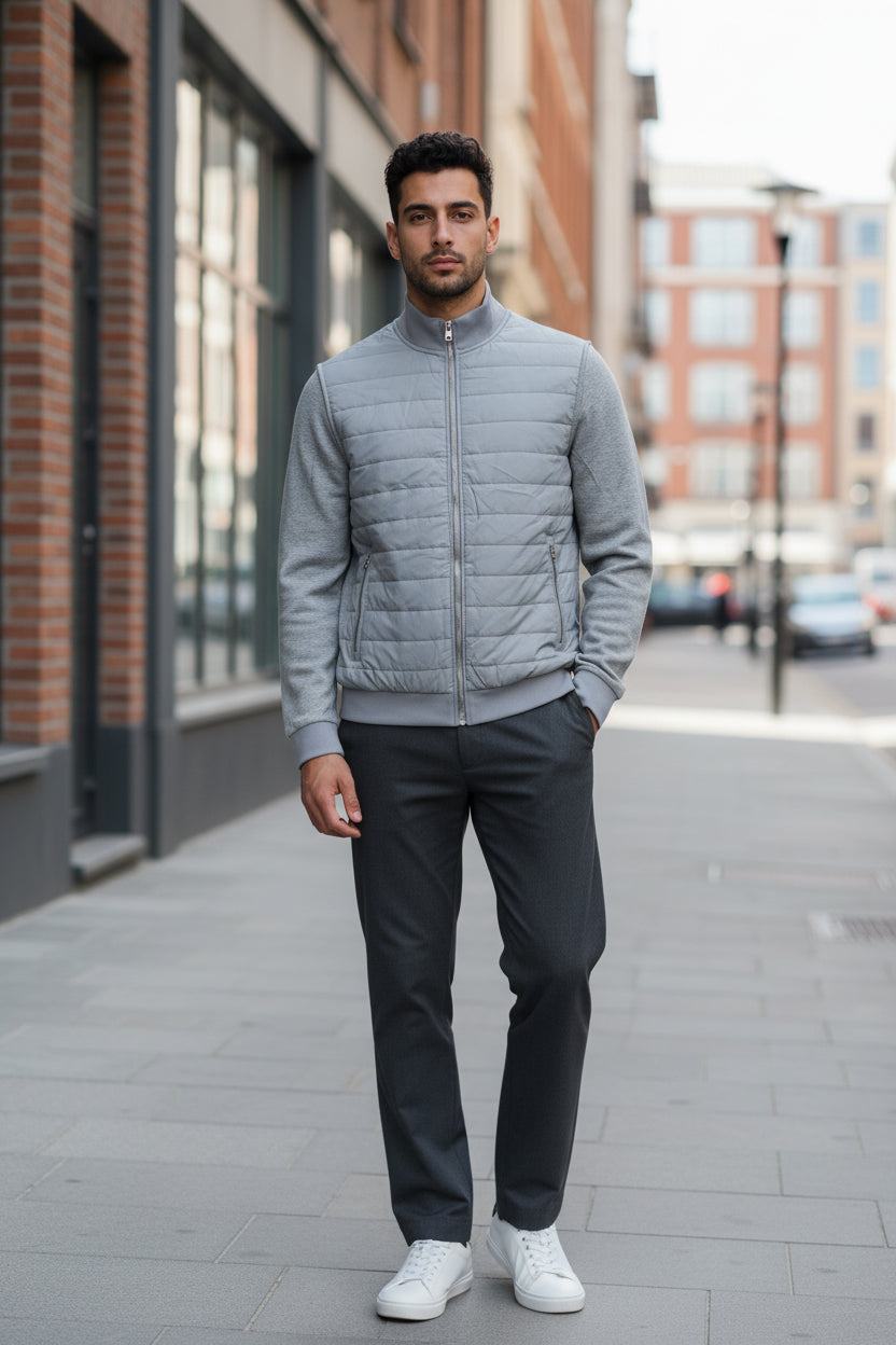 Autograph Cotton Rich Zip Up Quilted Jacket